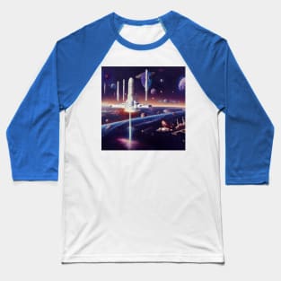 Interplanetary Spaceport Baseball T-Shirt